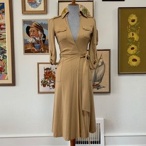Diane Von Furstenberg camel wool wrap dress